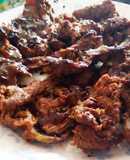 Carne frita a la naranja con mostaza