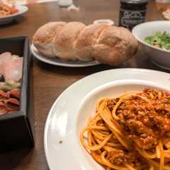 A picture of Slow-Cooked Spaghetti with Turkey and Ground Beef Bolognese Sauce.