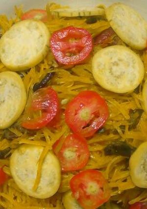 A picture of African salad (abacha).