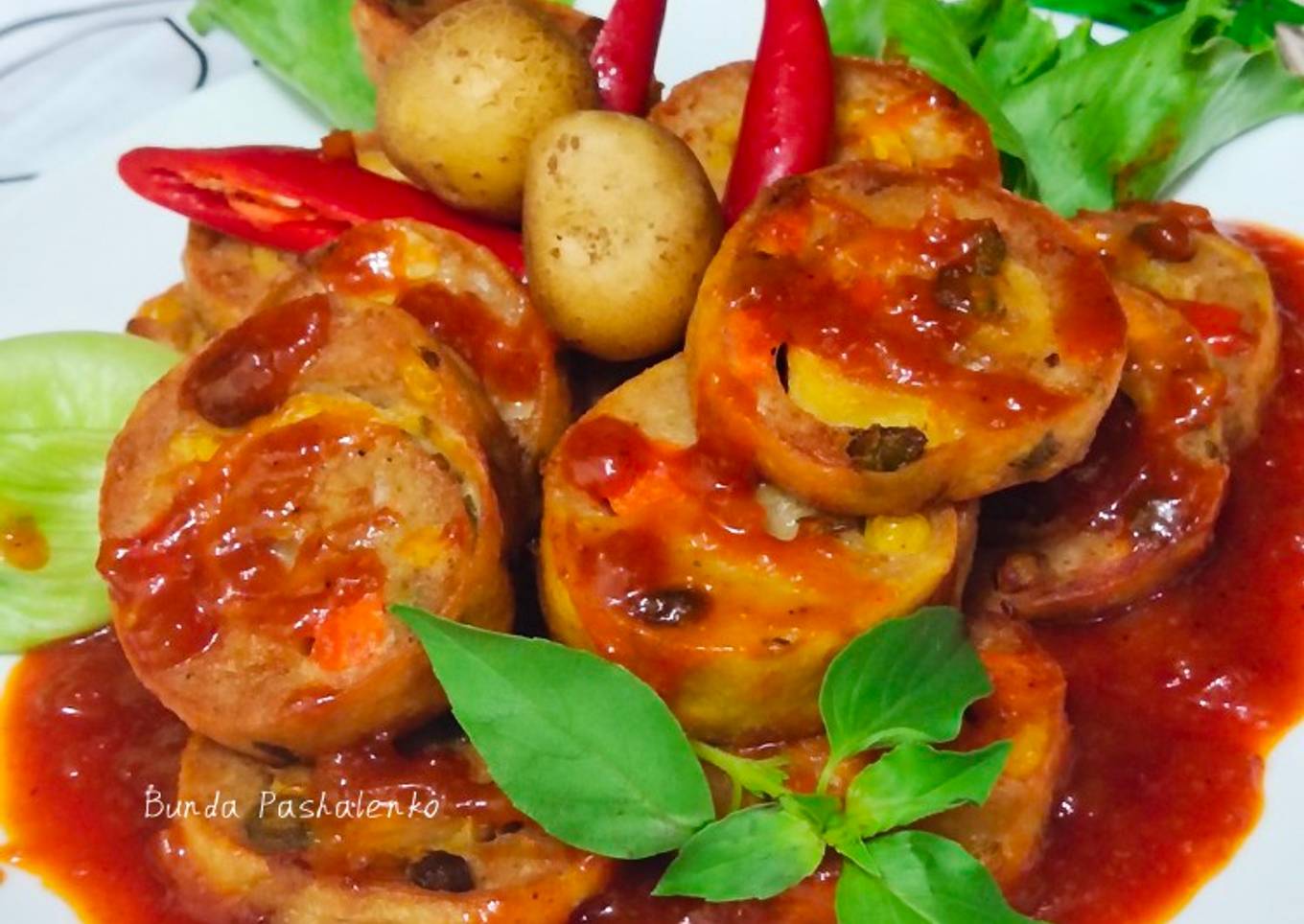 Rolade Ayam Saus Asam Manis