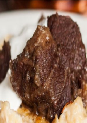 Marhapofa juhtúrós galuskával recept fotója