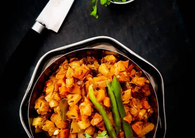 Carrot And Potato poriyal