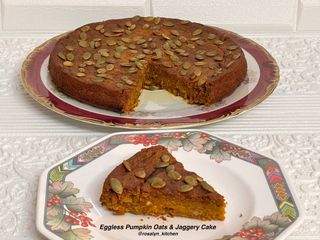 Eggless Pumpkin Oats & Jaggery Cake – Kid-Friendly, Wholesome & Guilt-Free Treat