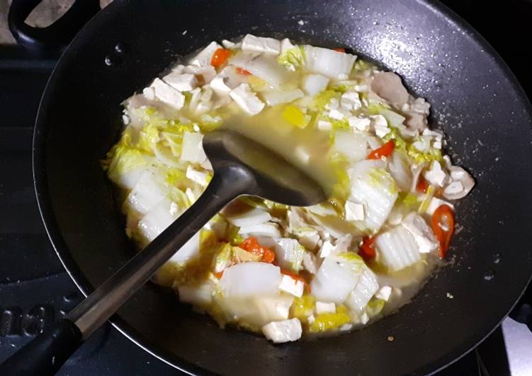 Cara Memasak Tumis sawi putih campur tahu bakso Kekinian