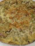 Tortilla de arvejas y chorizo colorado