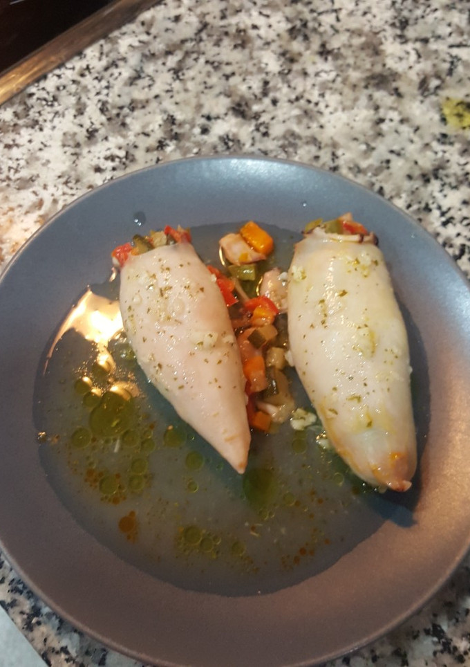 Una foto de Calamares rellenos de verdura