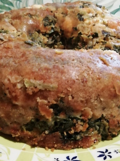 Una foto de Budín de hojas verdes y zanahoria