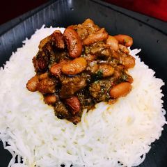 A picture of Rajma chawal.
