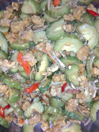 Resep Tumis pare mix tempe dan teri Anti Gagal