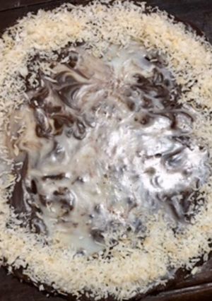 A picture of No bake Chocolate biscuit cake.