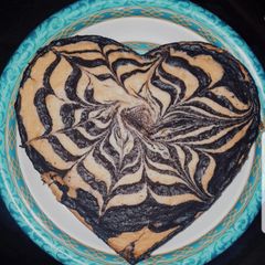A picture of Marble cake made with oil.