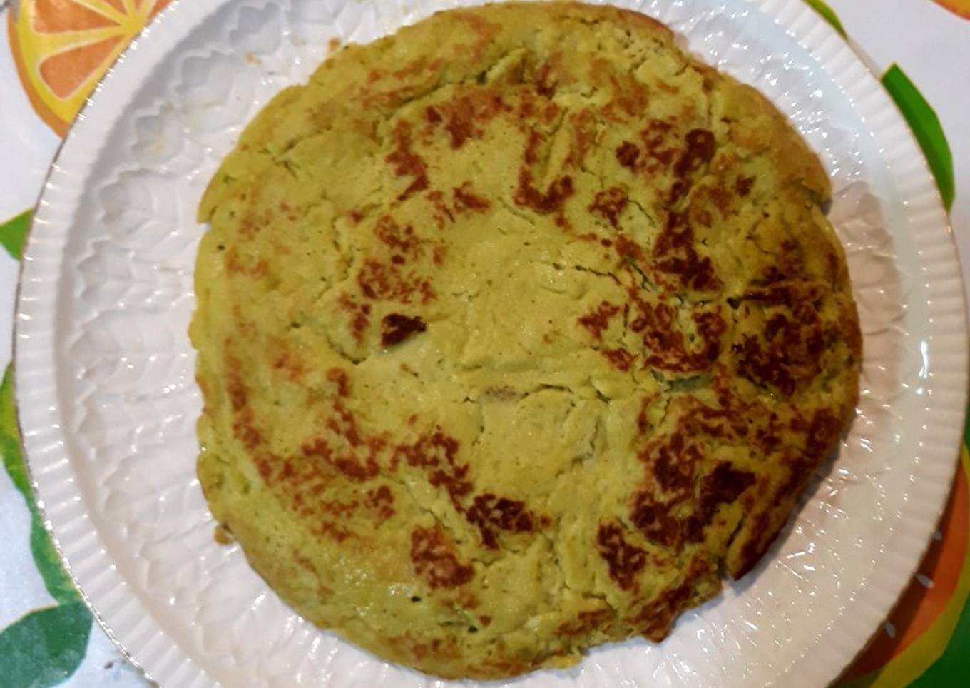 Tortita de aguacate y jengibre con harina de garbanzos
