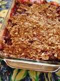 Crumble de frambuesas y mango