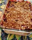 Crumble de frambuesas y mango