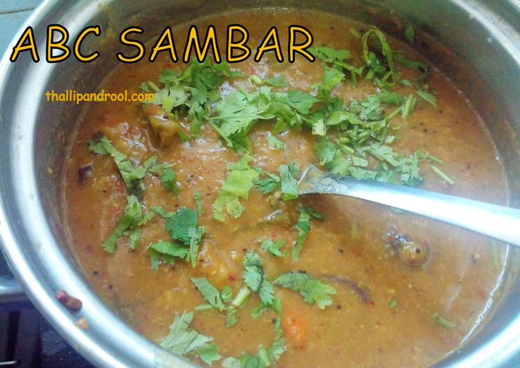 Recipe of Homemade ABC Sambar(Aubergine-Bell Pepper-Carrot)