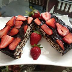 A picture of Fruit ganache slice.
