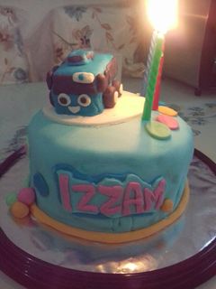 Foto resep Kue ultah karakter "TAYO" dengan Plastic icing/fondant