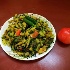 A picture of Methi aloo bhaji.