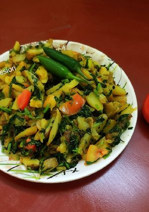 A picture of Methi aloo bhaji.