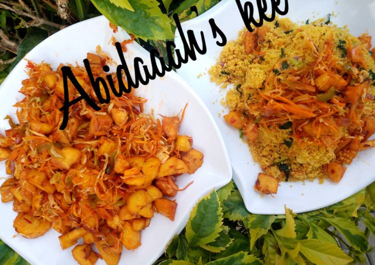 Recipe of Yummy Danbun couscous with plaintain sauce And cabbage