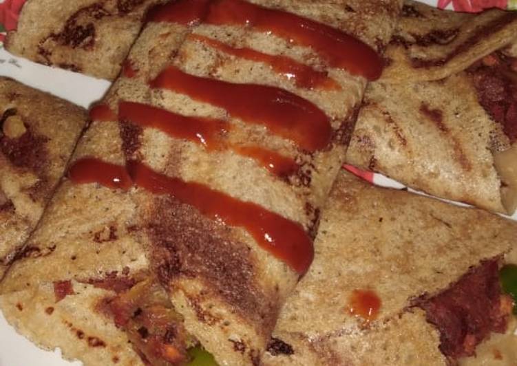 Recipe of Favorite Vegetables stuffed sweet cheela, made with wheat flour