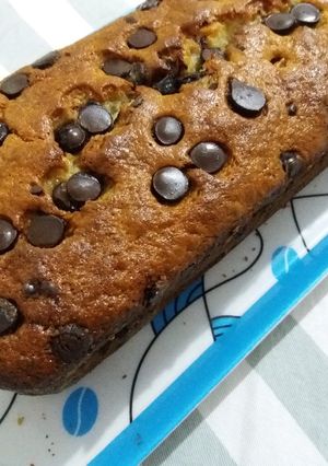 Una foto de Budín de banana y chocolate