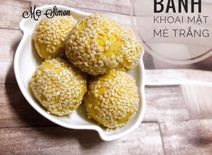 Hình của món Ăn dặm - Bánh khoai lang mè trắng.