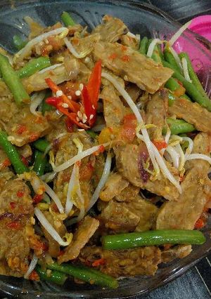 Foto resep Tumis tempe kacang panjang 😙