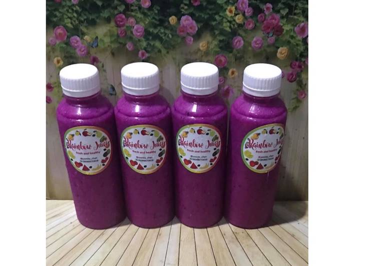 Langkah Mudah untuk Membuat Diet Juice Soursop Dragon Fruit Banana Strawberry, Enak