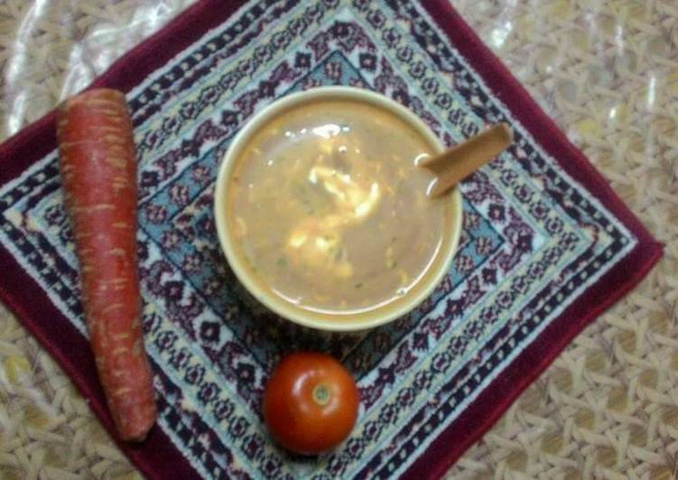 Paneer carrot and tomato soup