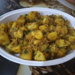 Achari aloo A picture of Achari aloo.