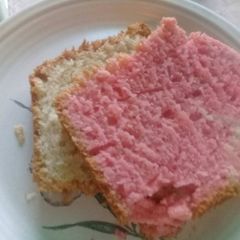 A picture of Two colours sponge cakes.
