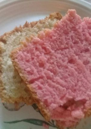 A picture of Two colours sponge cakes.