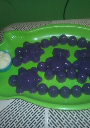 Foto resep Puding ungu with vla