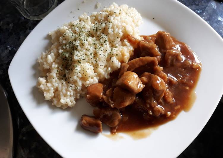 Cerdo a la salsa de ostras con un poco de soja