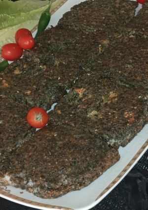عکسی از دستور کوکو سبزی مغز دار
