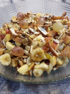 A picture of Fresh fruits and dry fruits chat.