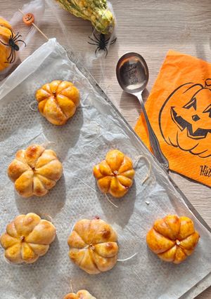 Une photo de Pizza citrouille pour Halloween 🎃👻 à l’air fryer