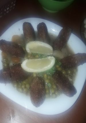 صورة لوصفة طاجين جلبانة باصابع الدجاج