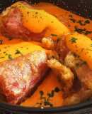 Pimientos rellenos de Carne con crema de los mismo Piquillos