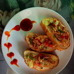 Indo-Italian Bruschetta A picture of Indo-Italian Bruschetta.