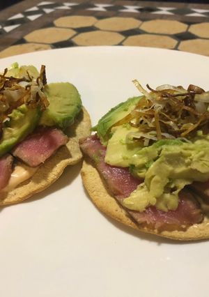 A picture of Spicy Tuna Tostada.
