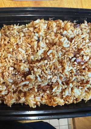A picture of Leftover Adobo Chicken Legs Fried Rice.