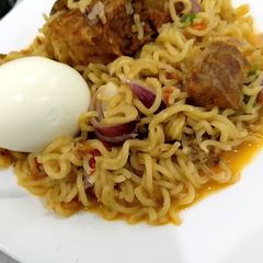 Indomie with ketchup A picture of Indomie with ketchup.