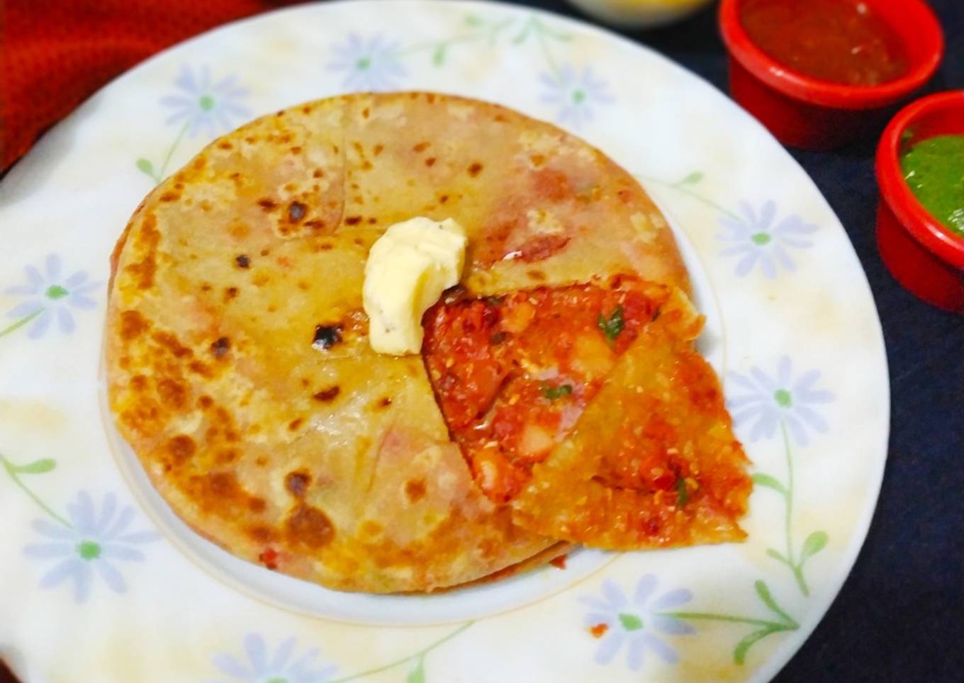 Stuffed veg paneer paratha