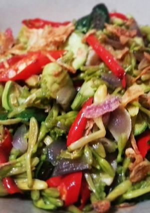 Foto resep Tumis bunga pepaya pedas