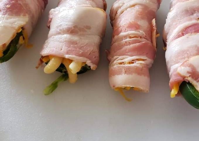 Bacon wrapped Jalapeno Mac and cheese poppers
