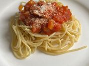 A picture of spaghetti sauce vegetarian