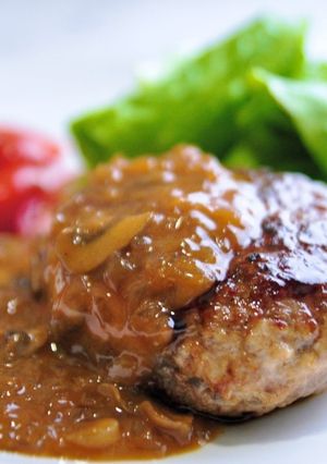 A picture of Japanese Hamburger Steak.