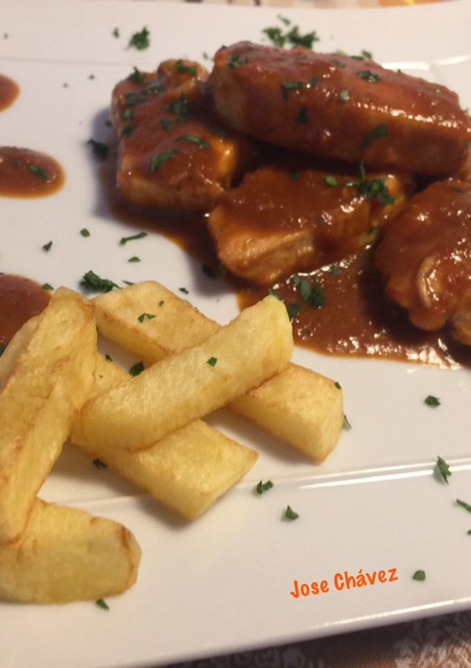 Una foto de Pechugas de pollo al Pedro Ximénez
